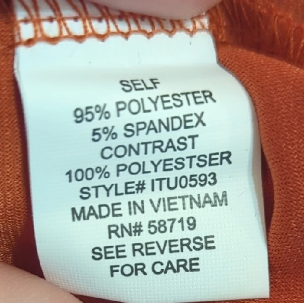 Women's Rust Top with Unique Neckline - Picture 5 of 5